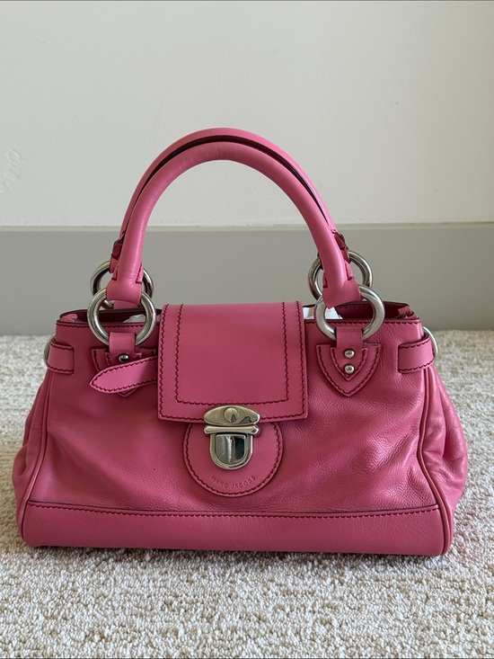 Marc Jacobs Handbags - Vintage y2k Marc Jacobs Hot Pink Leather Top-Handle Satchel with Silver Hardware